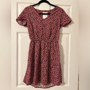 GAP Mini Sundress Floral Sz S Short Sleeve Pink Blue Ditzy Flowers